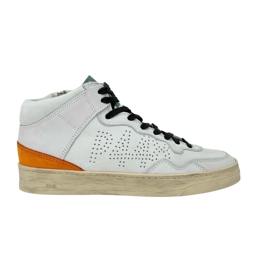 New P448 Balihi High Top Sneaker Women’s Euro Size 39 (US 8.5 - 9) White Orange - Picture 3 of 13
